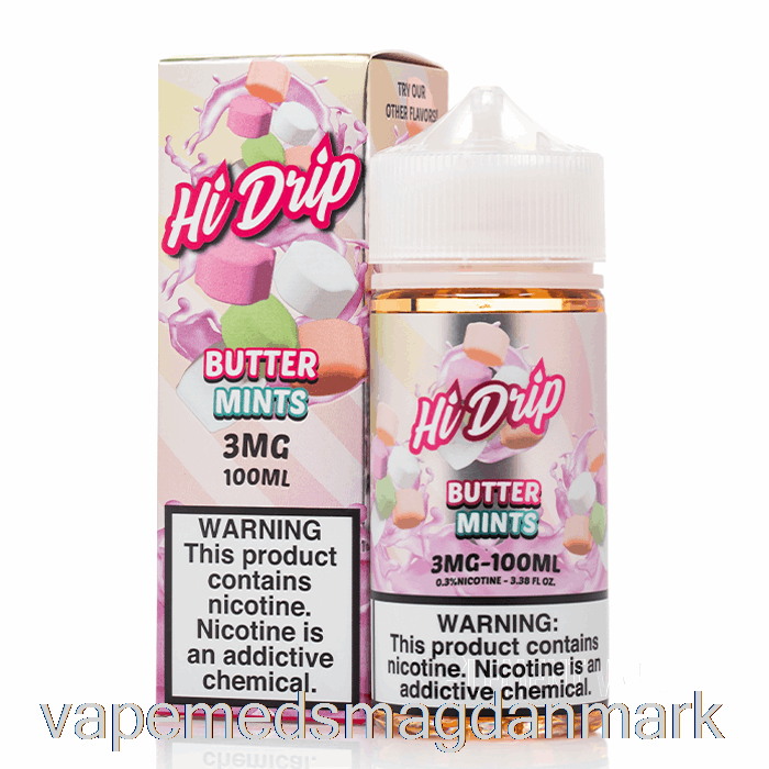 Vape Uden Nikotin Smør Mynte - Hi-drip E-væsker - 100ml 3mg